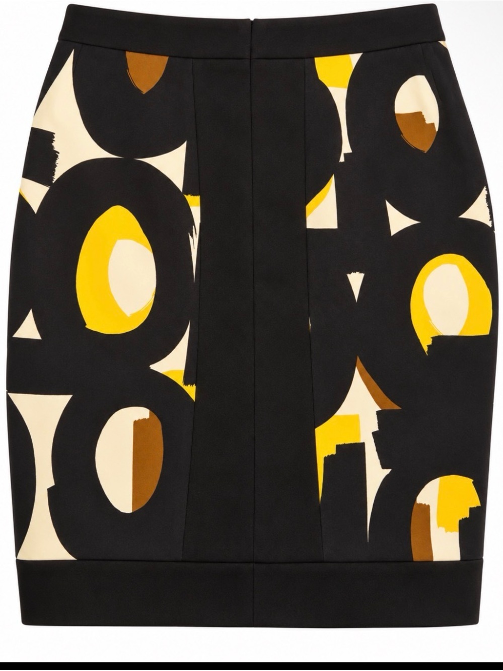 Worthington Black, Yellow & Cream Graphic Pencil Skirt